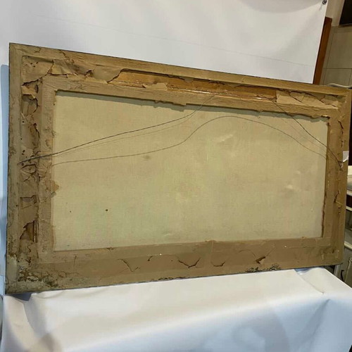 Vintage painting with artist signature used, 80x140 cm