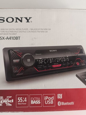 Sony DSX-A410BT car stereo with Bluetooth, USB, NFC, Extra Bass