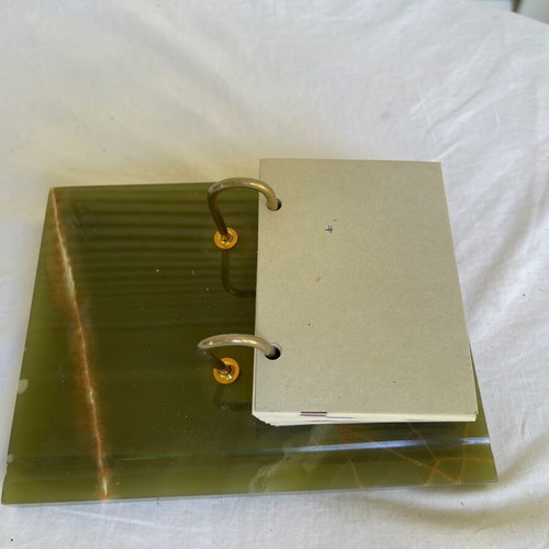 Desk Calendar Base used, green onyx
