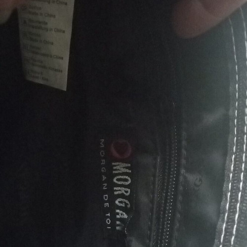 Morgan hand bag like new, corduroy black and pink