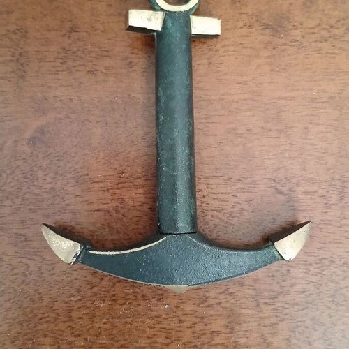 Vintage corkscrew metal nautical style anchor shape like new