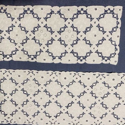 Vintage handmade cutwork doilies set white color new