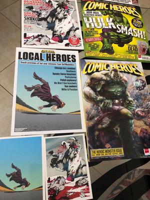 Comic Heroes Magazine #16 used with 2 postcards and 2 comics