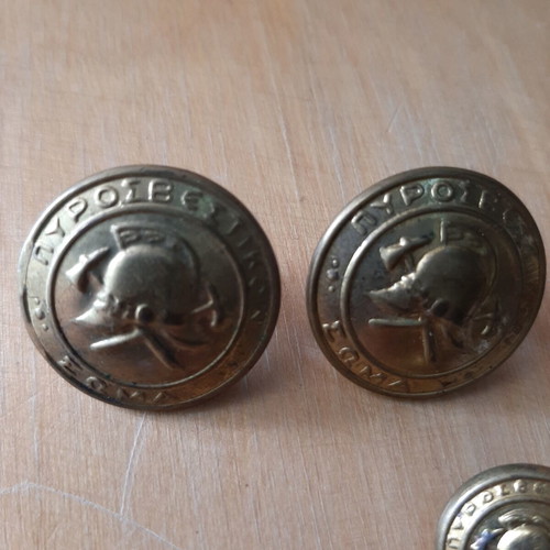 Collectible buttons pack of six from Greek Fire Brigade and Air Academy like new