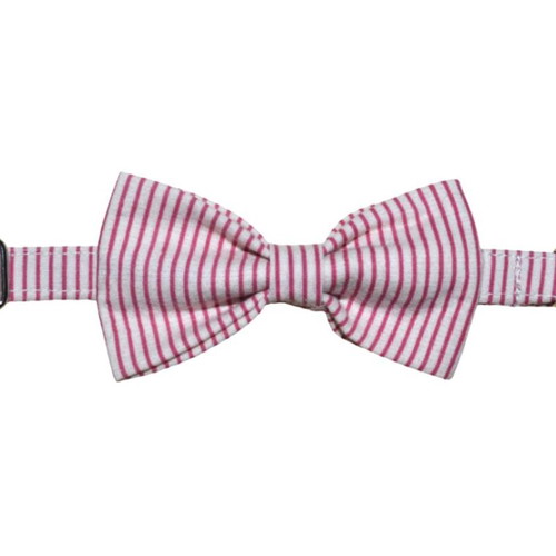 Breakaway cat collar pink striped with removable bow, new