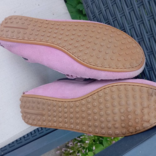 Women's driving shoes used, pink suede, size 36