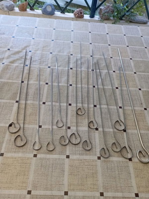 Stainless steel barbecue skewers like new, pack of 15 pieces