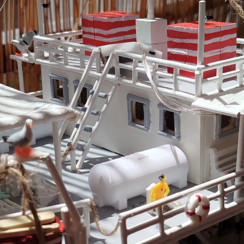 Handmade ferry boat miniature Panagia Thassou