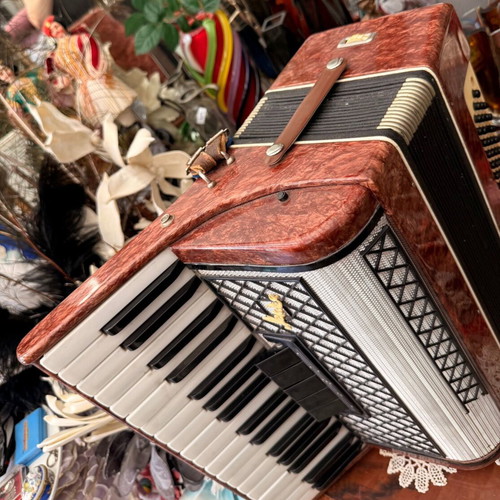 Russian accordion used, decorative, needs service