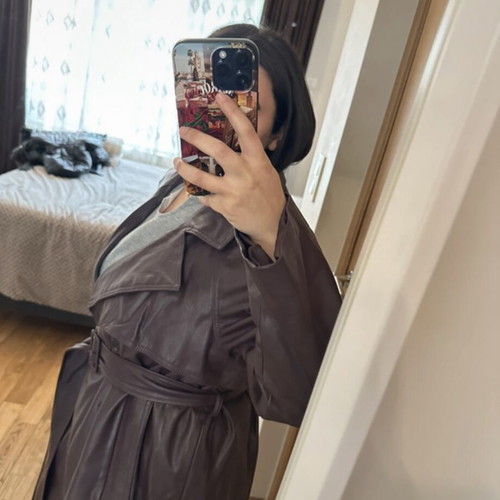 Bershka trench coat large aubergine color new