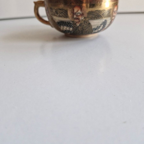 Satsuma collectible cup used with Japanese figures