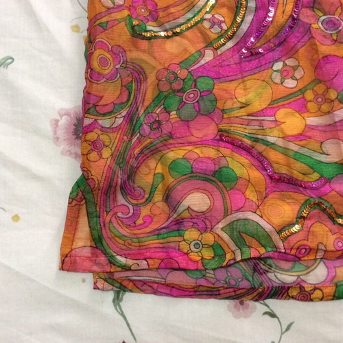 Pareo blouse used, size M, multicolor, transparent