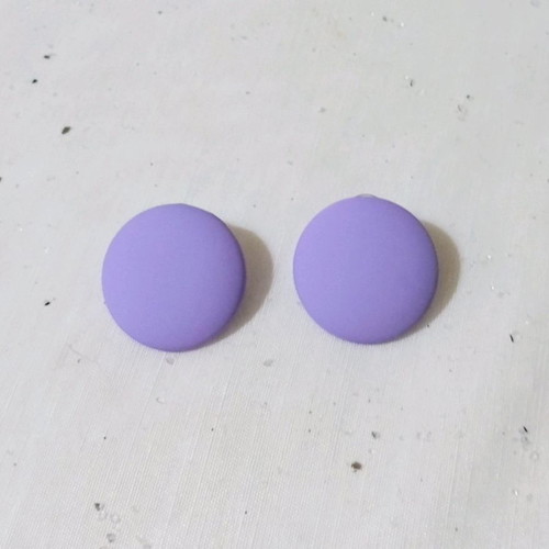 Round purple stud earrings new made of acrylic resin