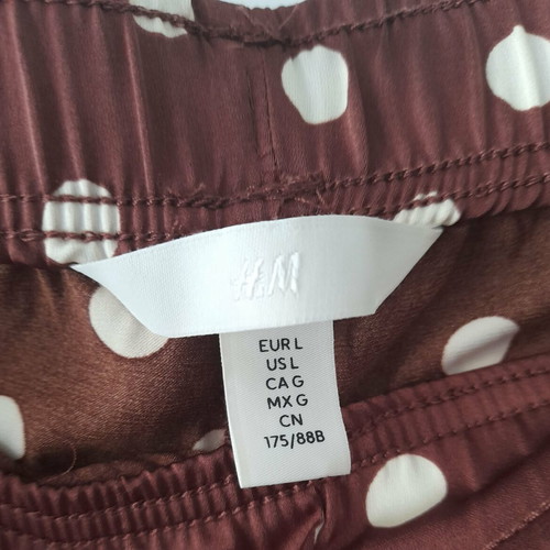 H&M summer polka dot palazzo pants, burgundy, size L