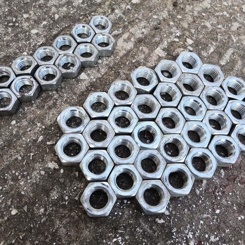 Galvanized nuts M20 and M24 set of 42 pieces new
