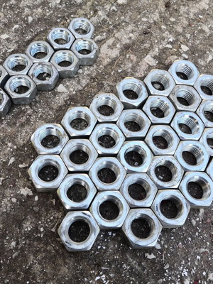 Galvanized nuts M20 and M24 set of 42 pieces new