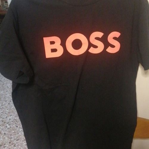 Boss unisex t-shirt, size XL, black and orange