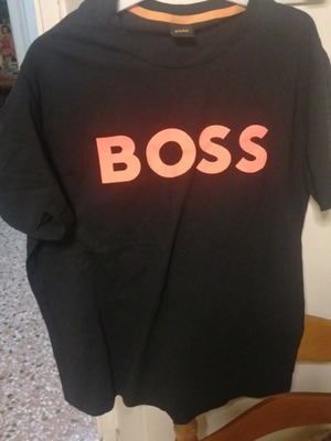 Boss unisex t-shirt, size XL, black and orange