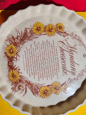 Ceramic tart dish Epicure new, Church Gresley England 1930-1950