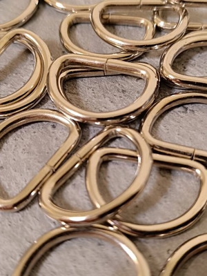 Κρίκοι D-rings 25×17 χιλιοστά καινούργιο σετ 60 τεμαχίων νίκελ