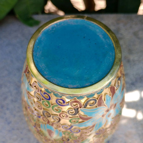 Cloisonne vase handmade authentic new