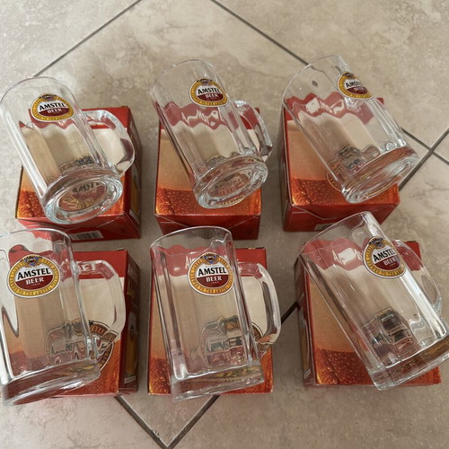 Amstel Beer Glasses Set of 6 250ml New with Boxes