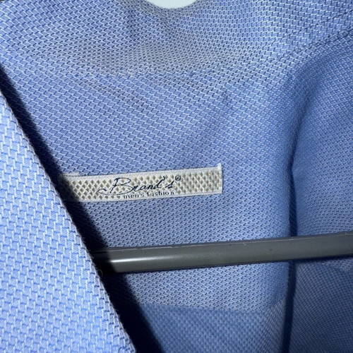 Men's blue dress shirt with fine check pattern like new, size L