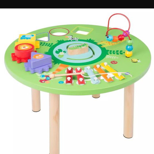 Wooden activity table used for preschool children