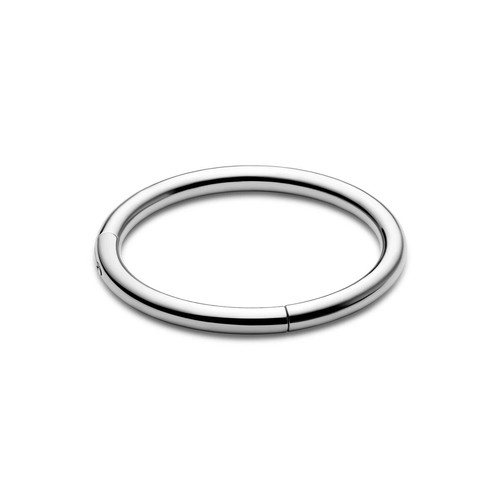 Titanium hoop earring, silver color, click clasp
