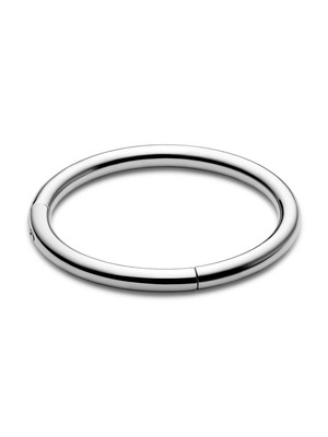 Titanium hoop earring, silver color, click clasp