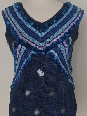 Vintage handmade blouse used, rare multicolor design