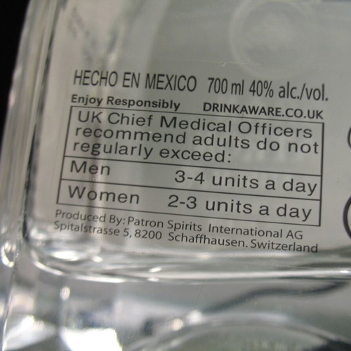 Silver Tequila Gran Patrón Platinum 700ml new