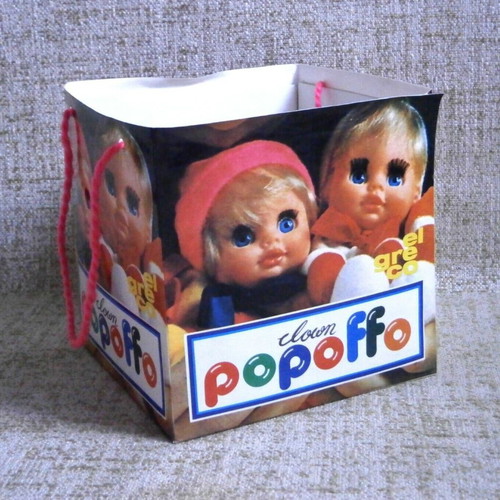 Popoffo Clown doll new with box, El Greco 80s