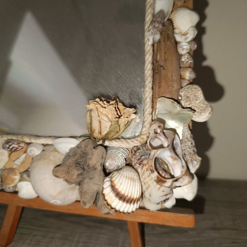 Mirror made of shells like new, handmade decorative