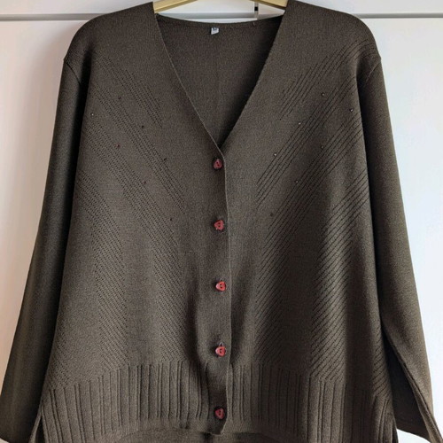 Knitted brown cardigan size M like new Greek tailoring