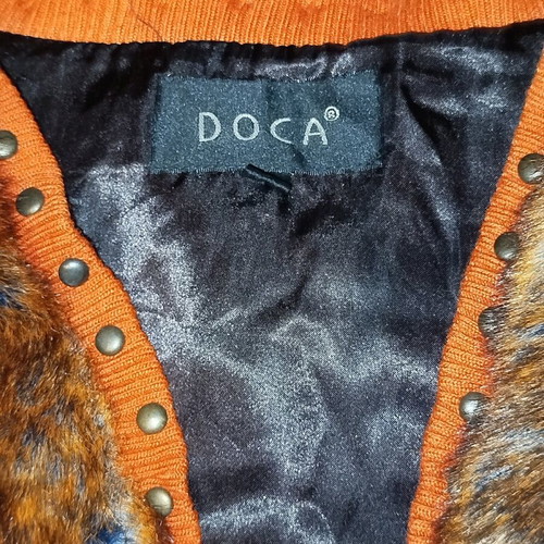 Doca women's fur vest new with decorative metal buttons