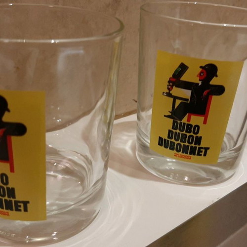 Dubbonet commemorative glasses new, set of 2 pieces