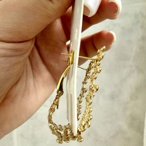 Diamond Jools gold stainless steel coral earrings