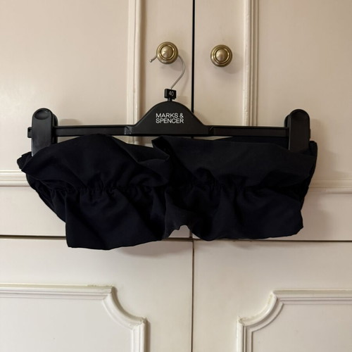 Zara black strapless bikini top with ruffles new