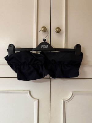 Zara black strapless bikini top with ruffles new