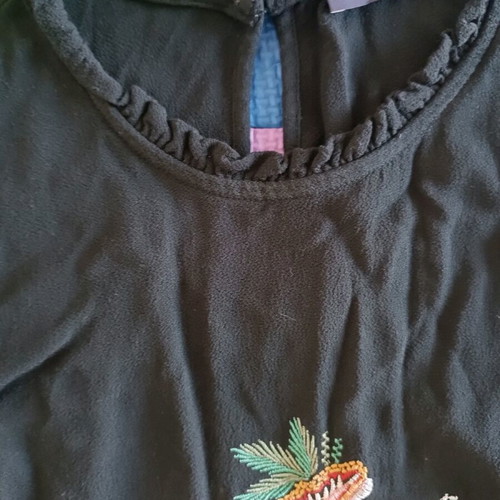 Marks and Spencer dress large with embroidery like new, black
