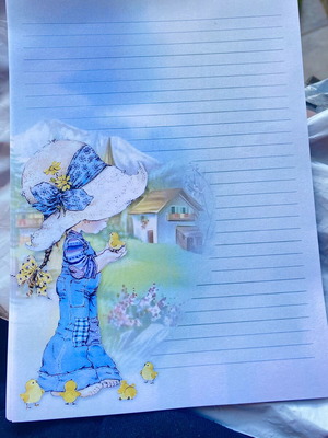 Correspondence set like new, 15 pieces with beautiful designs