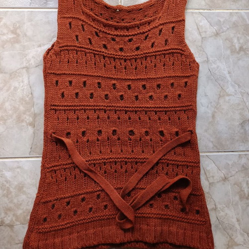 Sleeveless pullover new, brown, size M