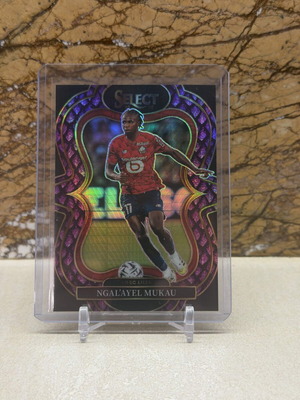 2025-26 Panini Select Ngal'ayel Mukau Mezzanine Purple Dragon Scale Prizm card