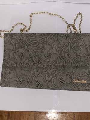 Dukidaso khaki handbag with embossed design like new