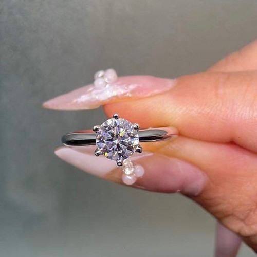 Silver Ring Solitaire 1ct New