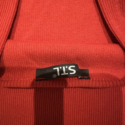 Red Rib Crop Top like new with square neckline