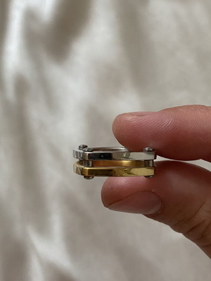 Unisex Two-Tone Stainless Steel Ring Size 53 New