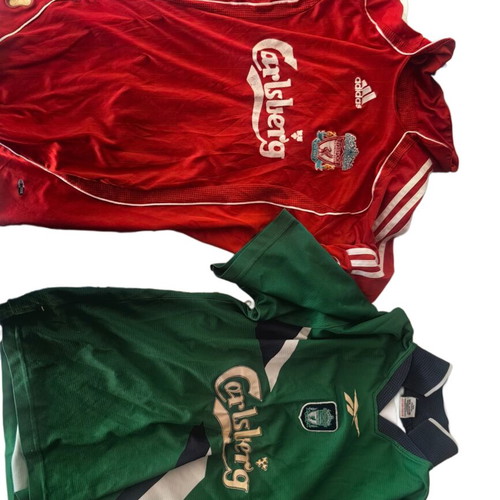 Liverpool jerseys used, authentic