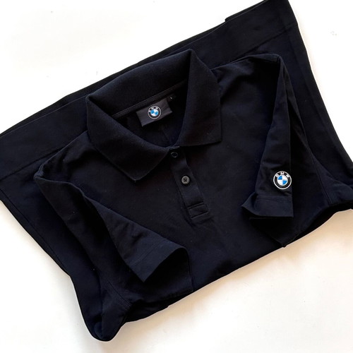 BMW Motorrad black original women's polo shirt like new, size L